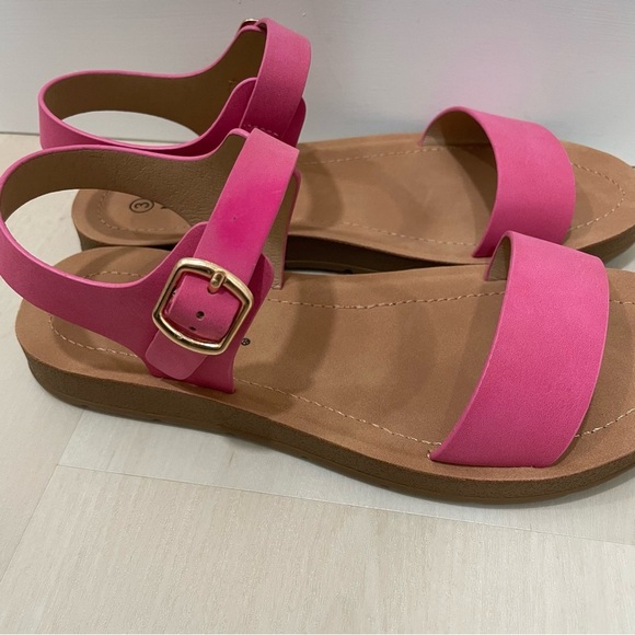NIB Soda Girls Size 3 or 5 Kids Pink Plenty Ankle Wrap Buckle Sandals - Picture 8 of 10